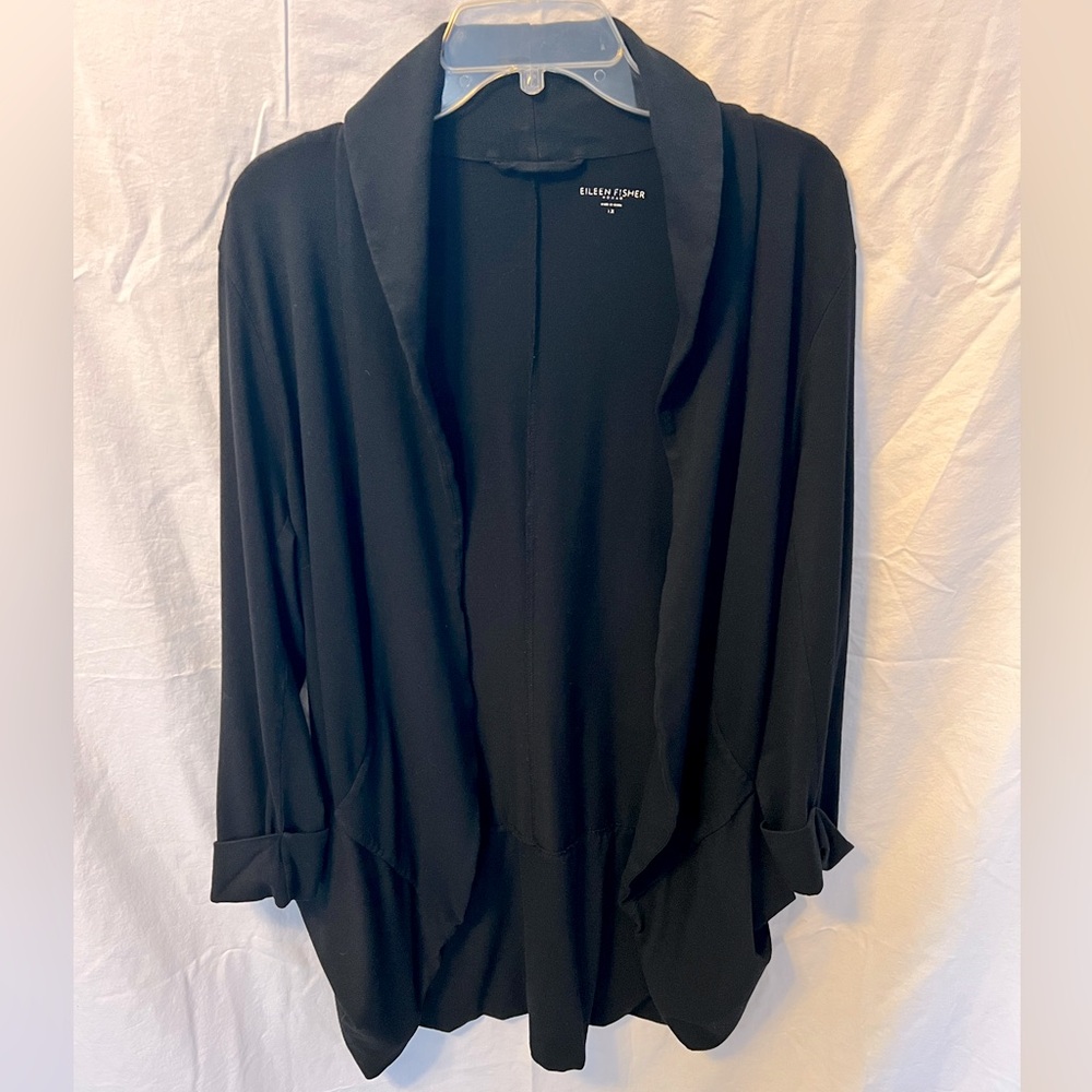 EILEEN FISHER Shawl Collar Open Front Blazer